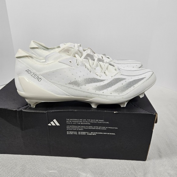 Adidas Adizero Electric Football Cleats White Silver IE4374 Mens 12.5 New - Picture 3 of 6